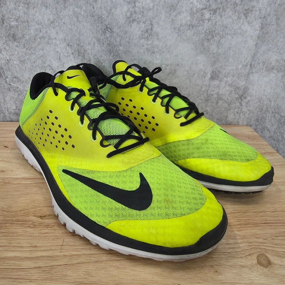 Nike FS Lite Trainer 2 Running Shoe Mens 13 Volt Neon Black White 615972-700